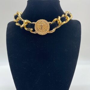 Gold and Black Chain Necklace